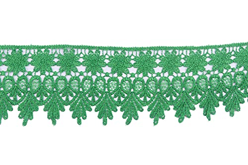 YYCRAFT Spitzenborte für Hochzeits-Applikationen, zum Nähen und Basteln, Breite: 7,6 cm, Grün, 4,5 m von YYCRAFT