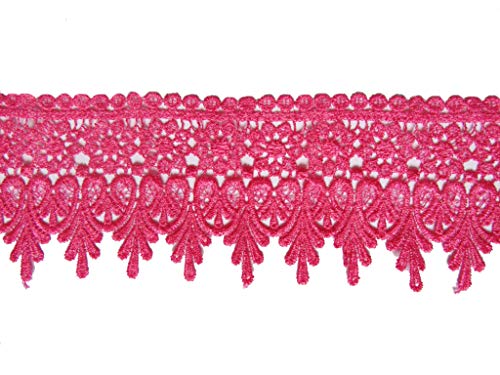 YYCRAFT Spitzenborte, 4,5 m, Hot Pink, Hochzeitsapplikation, Nähen, Basteln (Breite: 8,9 cm, Hot Pink) YYCRAFT Spitzenborte, 4,5 m, Hot Pink, Hochzeitsapplikation, Nähen, Basteln (Breite: 8,9 cm, Hot Pink) von YYCRAFT