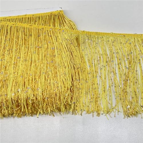 YYCRAFT Hoogram Pailletten-Kette, Quaste, Fransenborte von The Yard Girlande, Tanzkostüm, Party-Dekoration, 4,5 m, Gelb YYCRAFT Hoogram Pailletten-Kette, Quaste, Fransenborte von The Yard Girlande, Tanzkostüm, Party-Dekoration, 4,5 m, Gelb von YYCRAFT