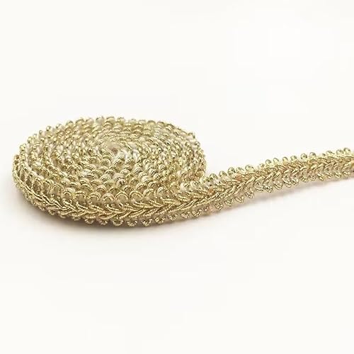 YYCRAFT The Yard Zopfborte, metallisch-goldfarben, klassisch, gewebt, 8 mm x 22 Meter von YYCRAFT