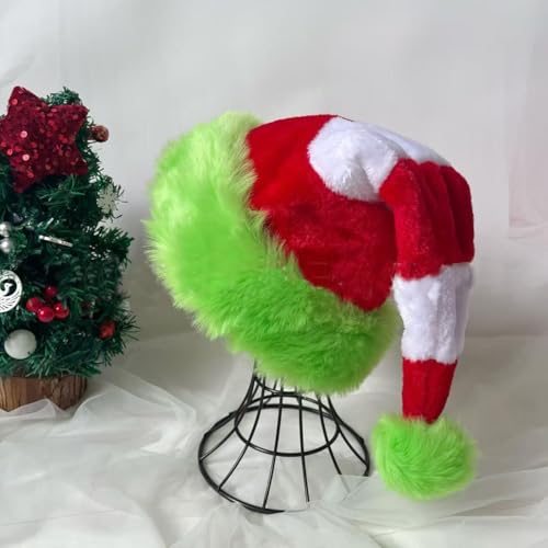 YYCRAFT Weihnachtsmütze für Erwachsene, Unisex, Neujahr, festliche Party, Weihnachtszubehör, 1 Packung, Rot/Weiß/Limettengrün YYCRAFT Weihnachtsmütze für Erwachsene, Unisex, Neujahr, festliche Party, Weihnachtszubehör, 1 Packung, Rot/Weiß/Limettengrün von YYCRAFT