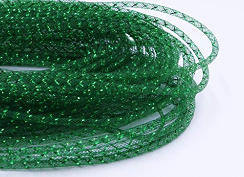 YYCRAF 1 Rolle 45,7 m, solides Netzrohr, Deco Flex für Kränze, Cyberlox CRIN Handwerk, 4 mm (grün) von YYCRAFT