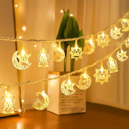 LED Ramadan Licht Dekorative,19.6ft 40 LED Lichterketten für Eid Dekorationen,Warmweiß LED Muslim Ramadan Lichterkette Batteriebetrieben Wasserdichte Dekoration Geschenk für Ramadan Heim Dekoration LED Ramadan Licht Dekorative,19.6ft 40 LED Lichterketten für Eid Dekorationen,Warmweiß LED Muslim Ramadan Lichterkette Batteriebetrieben Wasserdichte Dekoration Geschenk für Ramadan Heim Dekoration von YYDSXK