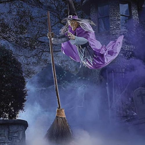 YYGJYGOO Fliegende Schwebehexe, Fliegende Hexe Animatronic, Halloween Requisiten Garten Fliegende Hexe, Schwebender Besen Halloween für Garten Terrasse Rasen Outdoor Indoor YYGJYGOO Fliegende Schwebehexe, Fliegende Hexe Animatronic, Halloween Requisiten Garten Fliegende Hexe, Schwebender Besen Halloween für Garten Terrasse Rasen Outdoor Indoor von YYGJYGOO