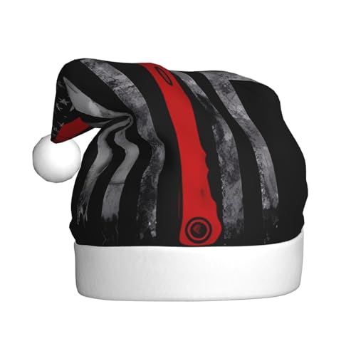 YYHHAOFA Feuerwehr-Axt, rote Linie, Flagge, bedruckt, Weihnachtsmütze, festliches Ornament, Weihnachten, Halloween-Zubehör für Feiertage, Partys YYHHAOFA Feuerwehr-Axt, rote Linie, Flagge, bedruckt, Weihnachtsmütze, festliches Ornament, Weihnachten, Halloween-Zubehör für Feiertage, Partys von YYHHAOFA