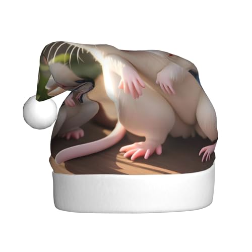 YYHHAOFA Mutter und Kind Ratten Weihnachtsmütze – festliches Ornament, Weihnachten, Halloween-Zubehör für Feiertagsfeiern YYHHAOFA Mutter und Kind Ratten Weihnachtsmütze – festliches Ornament, Weihnachten, Halloween-Zubehör für Feiertagsfeiern von YYHHAOFA
