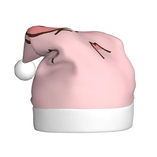 YYHHAOFA Niedliche Schweine-Weihnachtsmütze für Erwachsene: weich und leicht, ideal für Schulveranstaltungen, Feiertagsfeiern usw. von YYHHAOFA