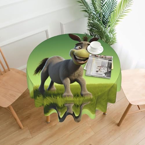 YYHHAOFA Runde dekorative Tischdecke, 152,4 cm, Cartoon-Esel-ar-Bild für den Innen- und Außenbereich, auf runden Tischen wie Couchtischen, Esstischen und Bauernhoftischen YYHHAOFA Runde dekorative Tischdecke, 152,4 cm, Cartoon-Esel-ar-Bild für den Innen- und Außenbereich, auf runden Tischen wie Couchtischen, Esstischen und Bauernhoftischen von YYHHAOFA