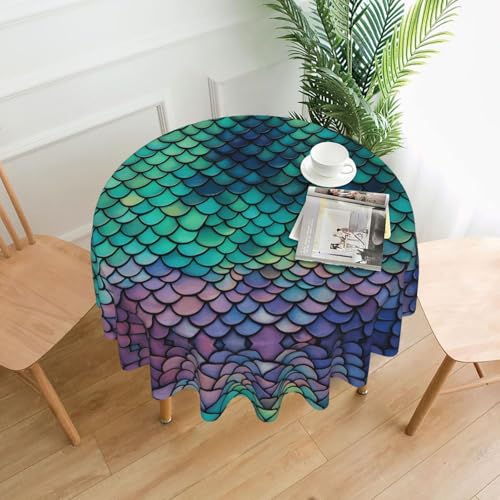 YYHHAOFA Runde dekorative Tischdecke, 152,4 cm, Meerjungfrauenbild, für den Innen- und Außenbereich, auf runden Tischen wie Couchtischen, Esstischen und Bauernhoftischen YYHHAOFA Runde dekorative Tischdecke, 152,4 cm, Meerjungfrauenbild, für den Innen- und Außenbereich, auf runden Tischen wie Couchtischen, Esstischen und Bauernhoftischen von YYHHAOFA