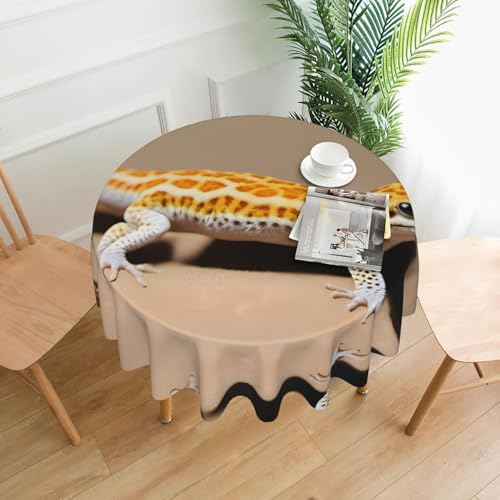 YYHHAOFA Runde dekorative Tischdecke, 152,4 cm, Motiv: Leoparden-Gecko, für den Innen- und Außenbereich, auf runden Tischen wie Couchtischen, Esstischen und Bauernhoftischen YYHHAOFA Runde dekorative Tischdecke, 152,4 cm, Motiv: Leoparden-Gecko, für den Innen- und Außenbereich, auf runden Tischen wie Couchtischen, Esstischen und Bauernhoftischen von YYHHAOFA