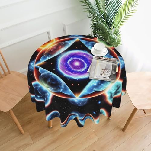 YYHHAOFA Runde dekorative Tischdecke, 152,4 cm, Motiv: kosmische Sterne, Bild für den Innen- und Außenbereich, auf runden Tischen wie Couchtischen, Esstischen und Bauernhoftischen YYHHAOFA Runde dekorative Tischdecke, 152,4 cm, Motiv: kosmische Sterne, Bild für den Innen- und Außenbereich, auf runden Tischen wie Couchtischen, Esstischen und Bauernhoftischen von YYHHAOFA