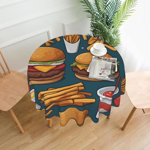 YYHHAOFA Runde dekorative Tischdecke, 152,4 cm, Motiv: viele leckere Speisen, Bild für den Innen- und Außenbereich, auf runden Tischen wie Couchtischen, Esstischen und Bauernhoftischen YYHHAOFA Runde dekorative Tischdecke, 152,4 cm, Motiv: viele leckere Speisen, Bild für den Innen- und Außenbereich, auf runden Tischen wie Couchtischen, Esstischen und Bauernhoftischen von YYHHAOFA