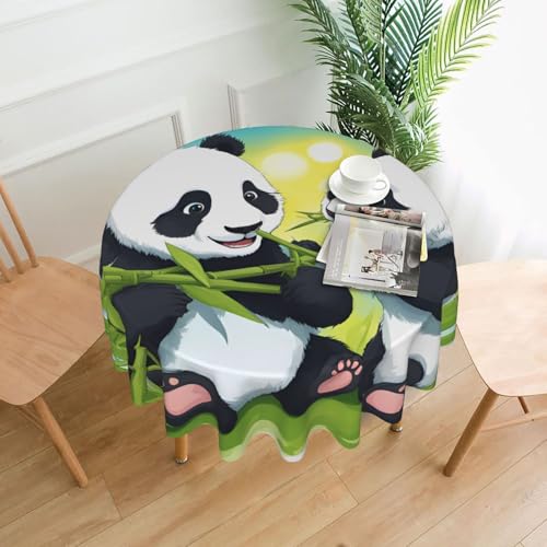 YYHHAOFA Runde dekorative Tischdecke, 152,4 cm, Motiv: zwei glückliche Pandas, für den Innen- und Außenbereich, auf runden Tischen wie Couchtischen, Esstischen und Bauernhoftischen YYHHAOFA Runde dekorative Tischdecke, 152,4 cm, Motiv: zwei glückliche Pandas, für den Innen- und Außenbereich, auf runden Tischen wie Couchtischen, Esstischen und Bauernhoftischen von YYHHAOFA
