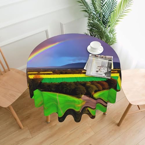 YYHHAOFA Runde dekorative Tischdecke, 152,4 cm, Regenbogenbild für den Innen- und Außenbereich, auf runden Tischen wie Couchtischen, Esstischen und Bauernhoftischen YYHHAOFA Runde dekorative Tischdecke, 152,4 cm, Regenbogenbild für den Innen- und Außenbereich, auf runden Tischen wie Couchtischen, Esstischen und Bauernhoftischen von YYHHAOFA