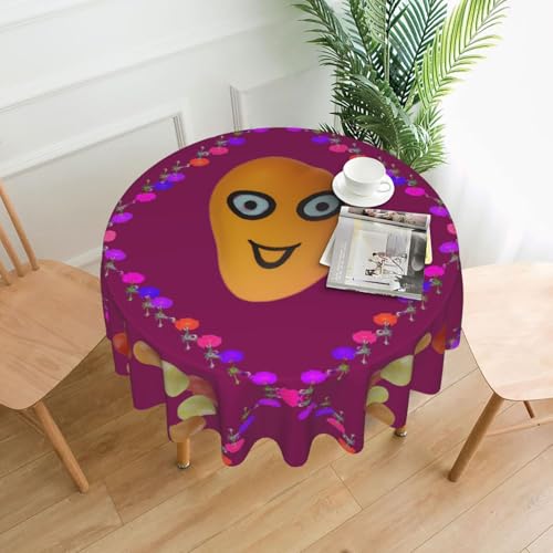 YYHHAOFA Runde dekorative Tischdecke, 152,4 cm, Smiley-Mango-Bild für den Innen- und Außenbereich, auf runden Tischen wie Couchtischen, Esstischen und Bauernhoftischen YYHHAOFA Runde dekorative Tischdecke, 152,4 cm, Smiley-Mango-Bild für den Innen- und Außenbereich, auf runden Tischen wie Couchtischen, Esstischen und Bauernhoftischen von YYHHAOFA