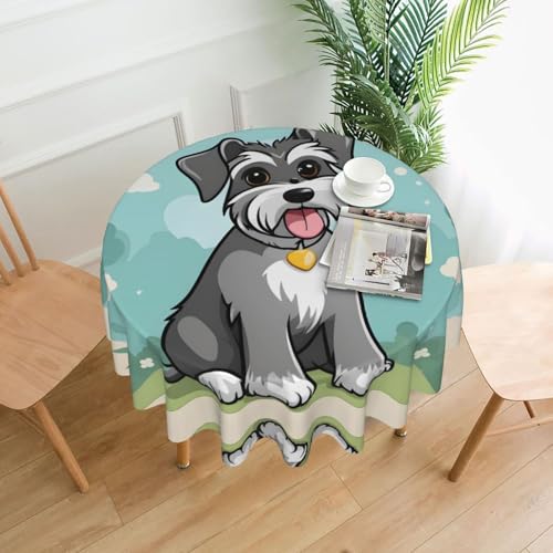 YYHHAOFA Runde dekorative Tischdecke, 152,4 cm, bezauberndes Schnauzer-Bild für den Innen- und Außenbereich, auf runden Tischen wie Couchtischen, Esstischen und Bauernhoftischen YYHHAOFA Runde dekorative Tischdecke, 152,4 cm, bezauberndes Schnauzer-Bild für den Innen- und Außenbereich, auf runden Tischen wie Couchtischen, Esstischen und Bauernhoftischen von YYHHAOFA