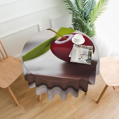 YYHHAOFA Runde dekorative Tischdecke, 152,4 cm, niedliches Bild mit kleiner Kirsche für den Innen- und Außenbereich, auf runden Tischen wie Couchtischen, Esstischen und Bauernhoftischen YYHHAOFA Runde dekorative Tischdecke, 152,4 cm, niedliches Bild mit kleiner Kirsche für den Innen- und Außenbereich, auf runden Tischen wie Couchtischen, Esstischen und Bauernhoftischen von YYHHAOFA