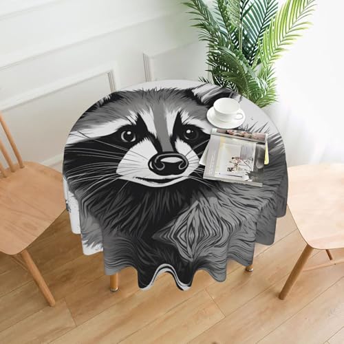 YYHHAOFA Runde dekorative Tischdecke, 152,4 cm, niedliches Waschbär-Bild für den Innen- und Außenbereich, auf runden Tischen wie Couchtischen, Esstischen und Bauernhoftischen YYHHAOFA Runde dekorative Tischdecke, 152,4 cm, niedliches Waschbär-Bild für den Innen- und Außenbereich, auf runden Tischen wie Couchtischen, Esstischen und Bauernhoftischen von YYHHAOFA