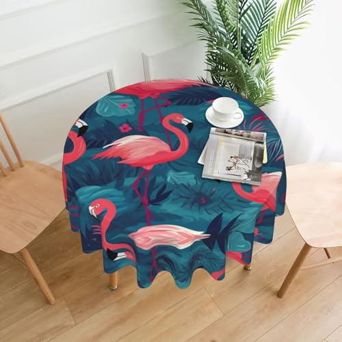 YYHHAOFA Runde dekorative Tischdecke, 152,4 cm, rosa Flamingo-Bild für den Innen- und Außenbereich, auf runden Tischen wie Couchtischen, Esstischen und Bauernhoftischen YYHHAOFA Runde dekorative Tischdecke, 152,4 cm, rosa Flamingo-Bild für den Innen- und Außenbereich, auf runden Tischen wie Couchtischen, Esstischen und Bauernhoftischen von YYHHAOFA