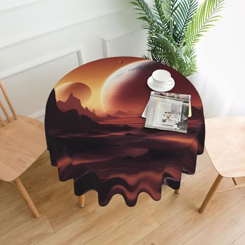 YYHHAOFA Runde dekorative Tischdecke, Motiv: Alien-Planeten, Bild für den Innen- und Außenbereich, auf runden Tischen wie Couchtischen, Esstischen und Bauernhoftischen, 152,4 cm YYHHAOFA Runde dekorative Tischdecke, Motiv: Alien-Planeten, Bild für den Innen- und Außenbereich, auf runden Tischen wie Couchtischen, Esstischen und Bauernhoftischen, 152,4 cm von YYHHAOFA