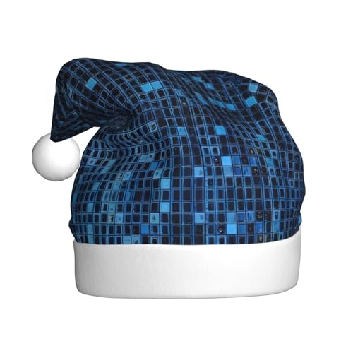 YYHHAOFA The Blue Binary Weihnachtsmütze – Festliche Ornamental-Weihnachtshut, Halloween-Accessoire für Feiertagsfeiern von YYHHAOFA