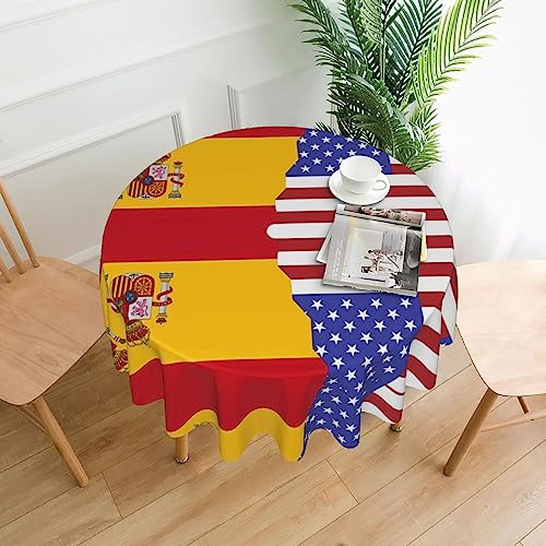 YYHHAOFA Tischdecke – waschbar und wiederverwendbar, perfekt als Schutz und Dekoration für den Esstisch, 152,4 cm. Aufdruck der amerikanischen Spanien-Flagge YYHHAOFA Tischdecke – waschbar und wiederverwendbar, perfekt als Schutz und Dekoration für den Esstisch, 152,4 cm. Aufdruck der amerikanischen Spanien-Flagge von YYHHAOFA