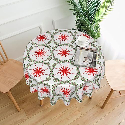 YYHHAOFA Tischdecke – waschbar und wiederverwendbar, perfekt als Schutz und Dekoration für den Esstisch, 152,4 cm. Grüne Blätter und rote Blumen YYHHAOFA Tischdecke – waschbar und wiederverwendbar, perfekt als Schutz und Dekoration für den Esstisch, 152,4 cm. Grüne Blätter und rote Blumen von YYHHAOFA