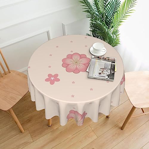 YYHHAOFA Tischdecke – waschbar und wiederverwendbar, perfekt als Schutz und Dekoration für den Esstisch, 152,4 cm. Kleiner rosa Kirschblüten-Druck YYHHAOFA Tischdecke – waschbar und wiederverwendbar, perfekt als Schutz und Dekoration für den Esstisch, 152,4 cm. Kleiner rosa Kirschblüten-Druck von YYHHAOFA
