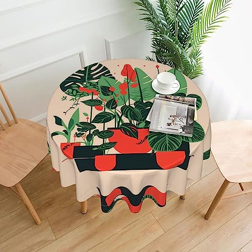 YYHHAOFA Tischdecke – waschbar und wiederverwendbar, perfekt als Schutz und Dekoration für den Esstisch, 152,4 cm. Mit Bambus-Aufdruck im Topf YYHHAOFA Tischdecke – waschbar und wiederverwendbar, perfekt als Schutz und Dekoration für den Esstisch, 152,4 cm. Mit Bambus-Aufdruck im Topf von YYHHAOFA