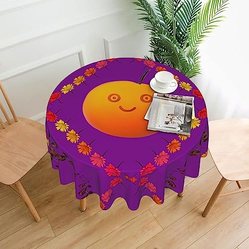 YYHHAOFA Tischdecke – waschbar und wiederverwendbar, perfekt als Schutz und Dekoration für den Esstisch, 152,4 cm. Smiley-Orange-Druck YYHHAOFA Tischdecke – waschbar und wiederverwendbar, perfekt als Schutz und Dekoration für den Esstisch, 152,4 cm. Smiley-Orange-Druck von YYHHAOFA