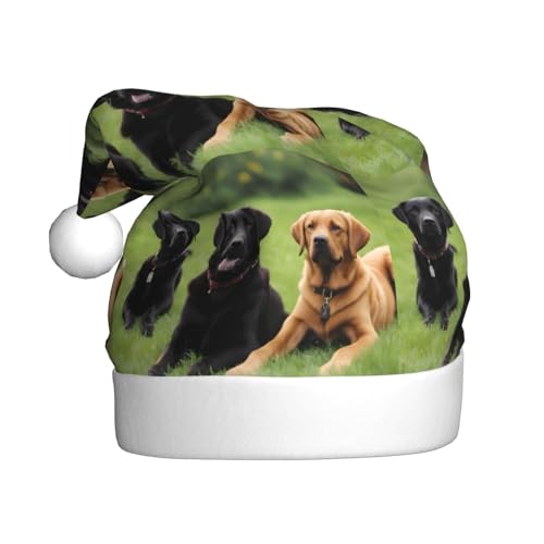 YYHHAOFA Weihnachtsmütze für Erwachsene – hochwertiger Hut für Weihnachten, Halloween und Neujahrspartys, Labrador-Retriever, Hunde-Druck YYHHAOFA Weihnachtsmütze für Erwachsene – hochwertiger Hut für Weihnachten, Halloween und Neujahrspartys, Labrador-Retriever, Hunde-Druck von YYHHAOFA