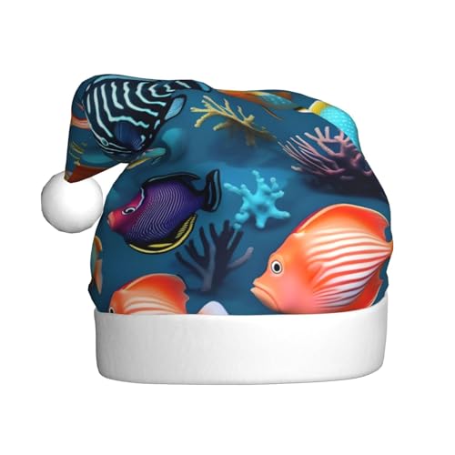 YYHHAOFA Weihnachtsmütze für Erwachsene – hochwertiger Hut für Weihnachten, Halloween und Neujahrspartys, U-Boot-Rifffisch-Stempel YYHHAOFA Weihnachtsmütze für Erwachsene – hochwertiger Hut für Weihnachten, Halloween und Neujahrspartys, U-Boot-Rifffisch-Stempel von YYHHAOFA