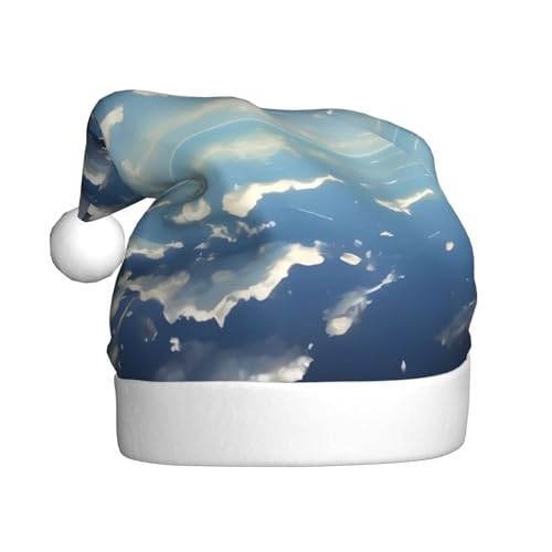YYHHAOFA Weihnachtsmütze für Erwachsene – hochwertiger Hut für Weihnachten, Halloween und Neujahrspartys, blauer Himmel und weiße Wolken YYHHAOFA Weihnachtsmütze für Erwachsene – hochwertiger Hut für Weihnachten, Halloween und Neujahrspartys, blauer Himmel und weiße Wolken von YYHHAOFA