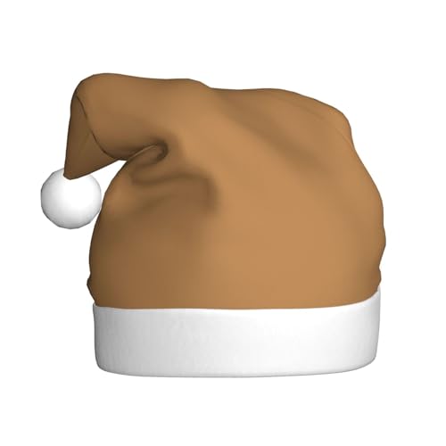YYHHAOFA Weihnachtsmütze für Erwachsene – hochwertiger Hut für Weihnachten, Halloween und Neujahrspartys, einfarbig, brauner Stempel YYHHAOFA Weihnachtsmütze für Erwachsene – hochwertiger Hut für Weihnachten, Halloween und Neujahrspartys, einfarbig, brauner Stempel von YYHHAOFA