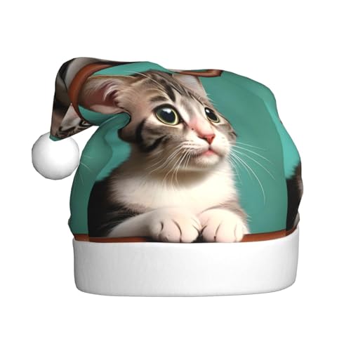 YYHHAOFA Weihnachtsmütze für Erwachsene – hochwertiger Hut für Weihnachten, Halloween und Neujahrspartys. Ein neugieriger Katzenstempel YYHHAOFA Weihnachtsmütze für Erwachsene – hochwertiger Hut für Weihnachten, Halloween und Neujahrspartys. Ein neugieriger Katzenstempel von YYHHAOFA