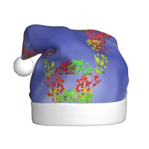 YYHHAOFA Weihnachtsmütze mit Blumenring-Druck, festliches Ornament, Weihnachten, Halloween-Accessoire für Feiertage YYHHAOFA Weihnachtsmütze mit Blumenring-Druck, festliches Ornament, Weihnachten, Halloween-Accessoire für Feiertage von YYHHAOFA