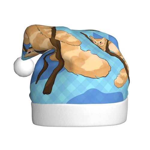 YYHHAOFA Weihnachtsmütze mit Cartoon-Lemur-Druck – festliches Ornament, Weihnachten, Halloween-Accessoire für Feiertagsfeiern YYHHAOFA Weihnachtsmütze mit Cartoon-Lemur-Druck – festliches Ornament, Weihnachten, Halloween-Accessoire für Feiertagsfeiern von YYHHAOFA
