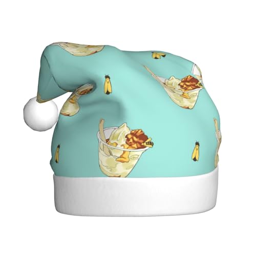YYHHAOFA Weihnachtsmütze mit Honig-Eisbecher-Druck, festliches Ornament, Weihnachten, Halloween-Accessoire für Feiertagsfeiern YYHHAOFA Weihnachtsmütze mit Honig-Eisbecher-Druck, festliches Ornament, Weihnachten, Halloween-Accessoire für Feiertagsfeiern von YYHHAOFA