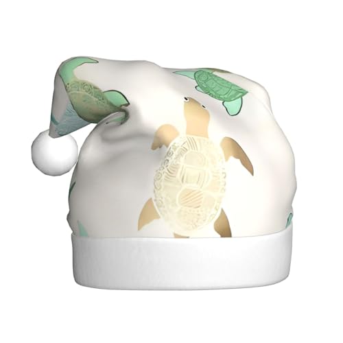YYHHAOFA Weihnachtsmütze mit Schildkrötenmotiv für Erwachsene: weich und leicht, ideal für Schulveranstaltungen, Urlaubspartys usw. von YYHHAOFA