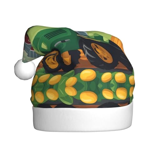YYHHAOFA Weihnachtsmütze mit Traktor-Bauernhof, festliches Ornament, für Weihnachten, Halloween, Zubehör für Feiertagspartys von YYHHAOFA