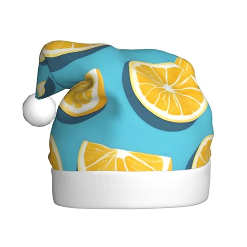 YYHHAOFA Weihnachtsmütze mit Zitronenkeilen für Erwachsene: weich und leicht, ideal für Schulveranstaltungen, Urlaubspartys usw. von YYHHAOFA