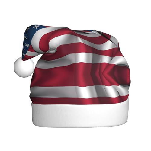 YYHHAOFA Weihnachtsmütze mit amerikanischer Flagge für Erwachsene: weich und leicht, ideal für Schulveranstaltungen, Urlaubspartys usw. von YYHHAOFA