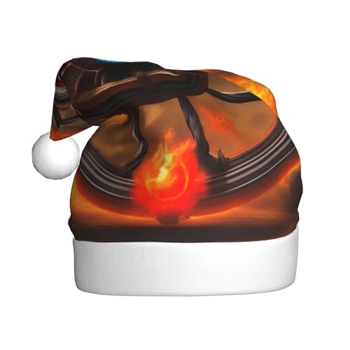 YYHHAOFA Weihnachtsmütze mit flammendem Schwungrad – festliche Dekoration für Weihnachten, Halloween, Zubehör für Feiertagspartys von YYHHAOFA