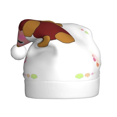 YYHHAOFA Weihnachtsmütze mit fröhlichem Cartoon-Schweine-Druck – festliches Ornament, Weihnachten, Halloween-Accessoire für Feiertage YYHHAOFA Weihnachtsmütze mit fröhlichem Cartoon-Schweine-Druck – festliches Ornament, Weihnachten, Halloween-Accessoire für Feiertage von YYHHAOFA