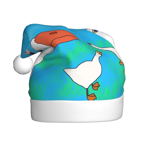 YYHHAOFA Weihnachtsmütze mit fröhlicher weißer Gänseaufdruck, festliches Ornament, Halloween-Accessoire für Feiertage YYHHAOFA Weihnachtsmütze mit fröhlicher weißer Gänseaufdruck, festliches Ornament, Halloween-Accessoire für Feiertage von YYHHAOFA