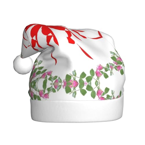 YYHHAOFA Weihnachtsmütze mit grünen Blättern und roten Blumen – festliches Ornament, Weihnachten, Halloween-Accessoire für Feiertage YYHHAOFA Weihnachtsmütze mit grünen Blättern und roten Blumen – festliches Ornament, Weihnachten, Halloween-Accessoire für Feiertage von YYHHAOFA