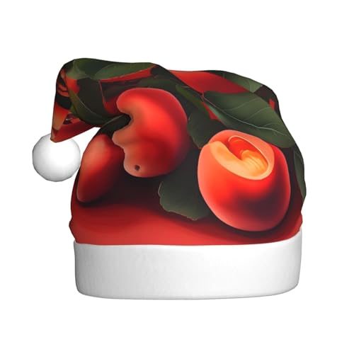 YYHHAOFA Weihnachtsmütze mit rotem Aprikosenaufdruck, festliches Ornament, Weihnachten, Halloween-Accessoire für Feiertagsfeiern YYHHAOFA Weihnachtsmütze mit rotem Aprikosenaufdruck, festliches Ornament, Weihnachten, Halloween-Accessoire für Feiertagsfeiern von YYHHAOFA