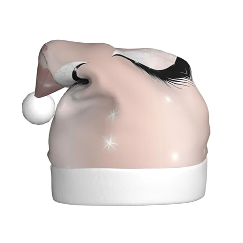 YYHHAOFA Weihnachtsmütze mit rotgoldenem Wimperndruck, festliches Ornament, Weihnachten, Halloween-Accessoire für Feiertagsfeiern YYHHAOFA Weihnachtsmütze mit rotgoldenem Wimperndruck, festliches Ornament, Weihnachten, Halloween-Accessoire für Feiertagsfeiern von YYHHAOFA