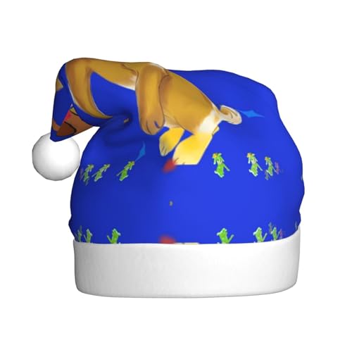 YYHHAOFA Weihnachtsmütze mit tanzendem Cartoon-Hund – festliche Dekoration für Weihnachten, Halloween, Zubehör für Urlaubspartys von YYHHAOFA