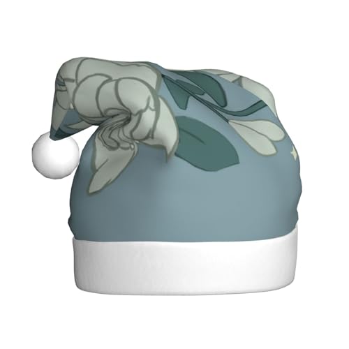 YYHHAOFA Weiße Bauhinia-Weihnachtsmütze für Erwachsene: weich und leicht, ideal für Schulveranstaltungen, Feiertagsfeiern usw. von YYHHAOFA